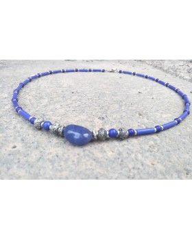 Alphabey's Lapis Brass Silver Plated Necklace for Women